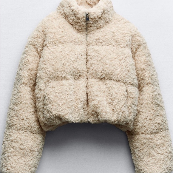 Zara Jackets & Blazers - Zara NWT Women's Cream Teddy Coat Sherpa Jacket Bomber XS sold out